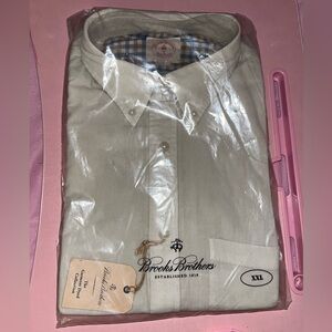 Brooks Brothers The Garment Dyed Collection Red Fleece Tan Button Down Shirt 2XL